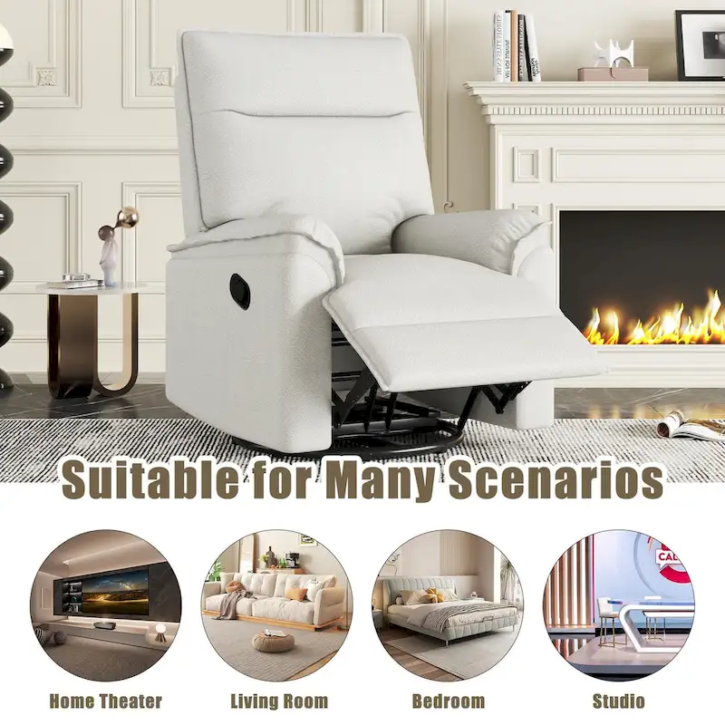 360 Degree Swivel Manual Recliner Chair
