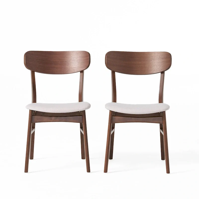 Fabric-upholstered Wood Dining Chairs