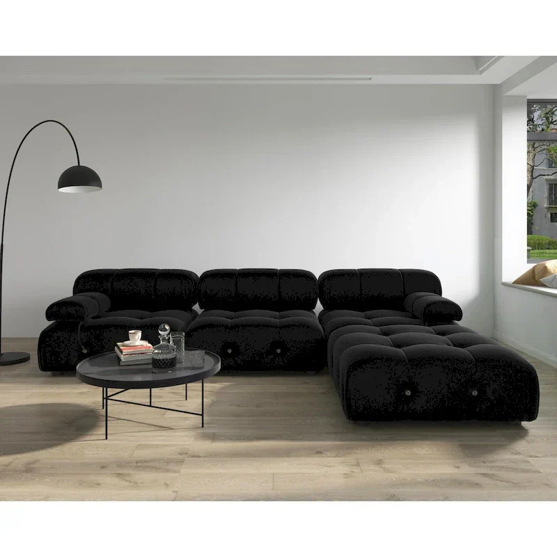 Black Velvet Free Combination Modular Sectional Sofa