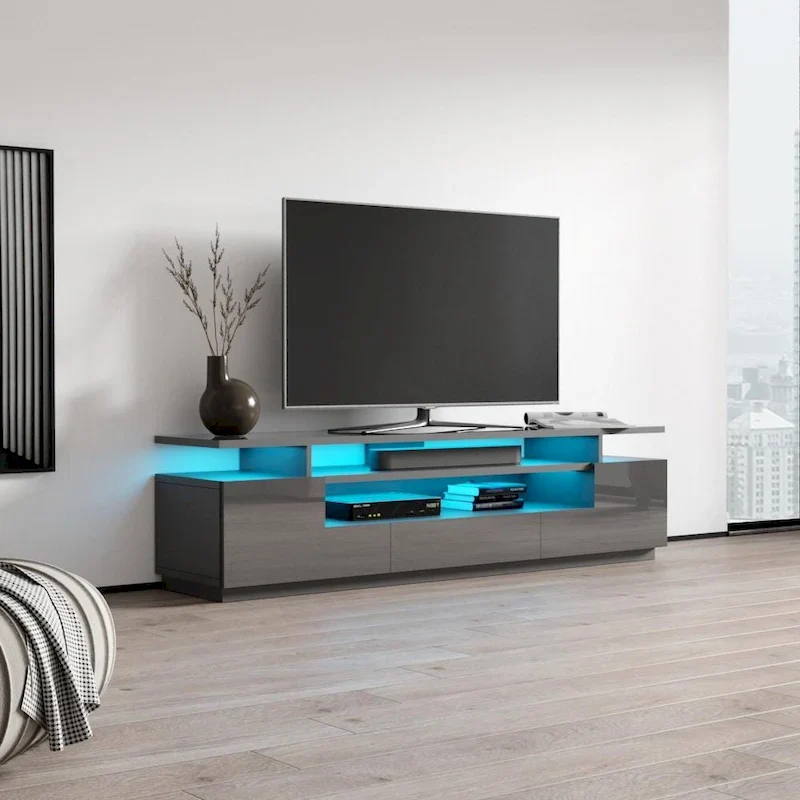 Strick & Bolton Sparkes 77-inch High Gloss TV Stand with LED Lights