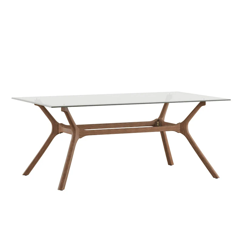 Nadine Mid-Century Dark Walnut Finish Rectangular Dining Table by iNSPIRE Q Modern