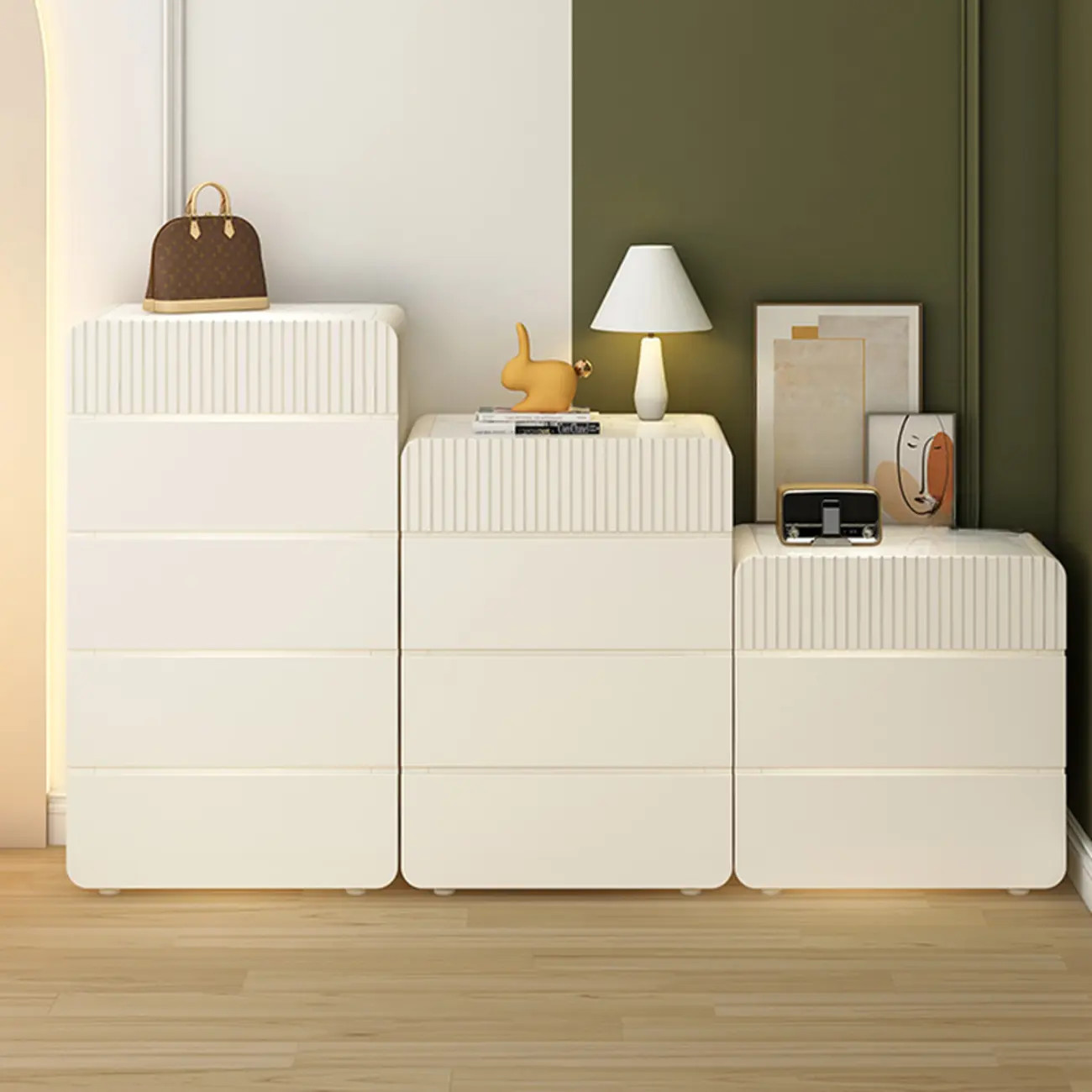 Versatile Modern White Accent Chest with Waterproof Design