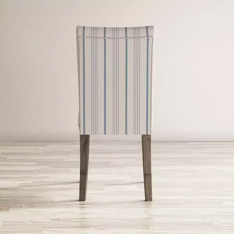 Jofran, Coastal Wire-Brushed Wood Upholstered Parsons Dining Chair (Set of 2)
