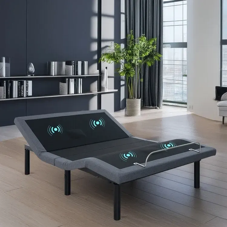 Idealbase Adjustable Bed Base with 3 Speed Foot Massage Head and Foot Incline Wireless Remote