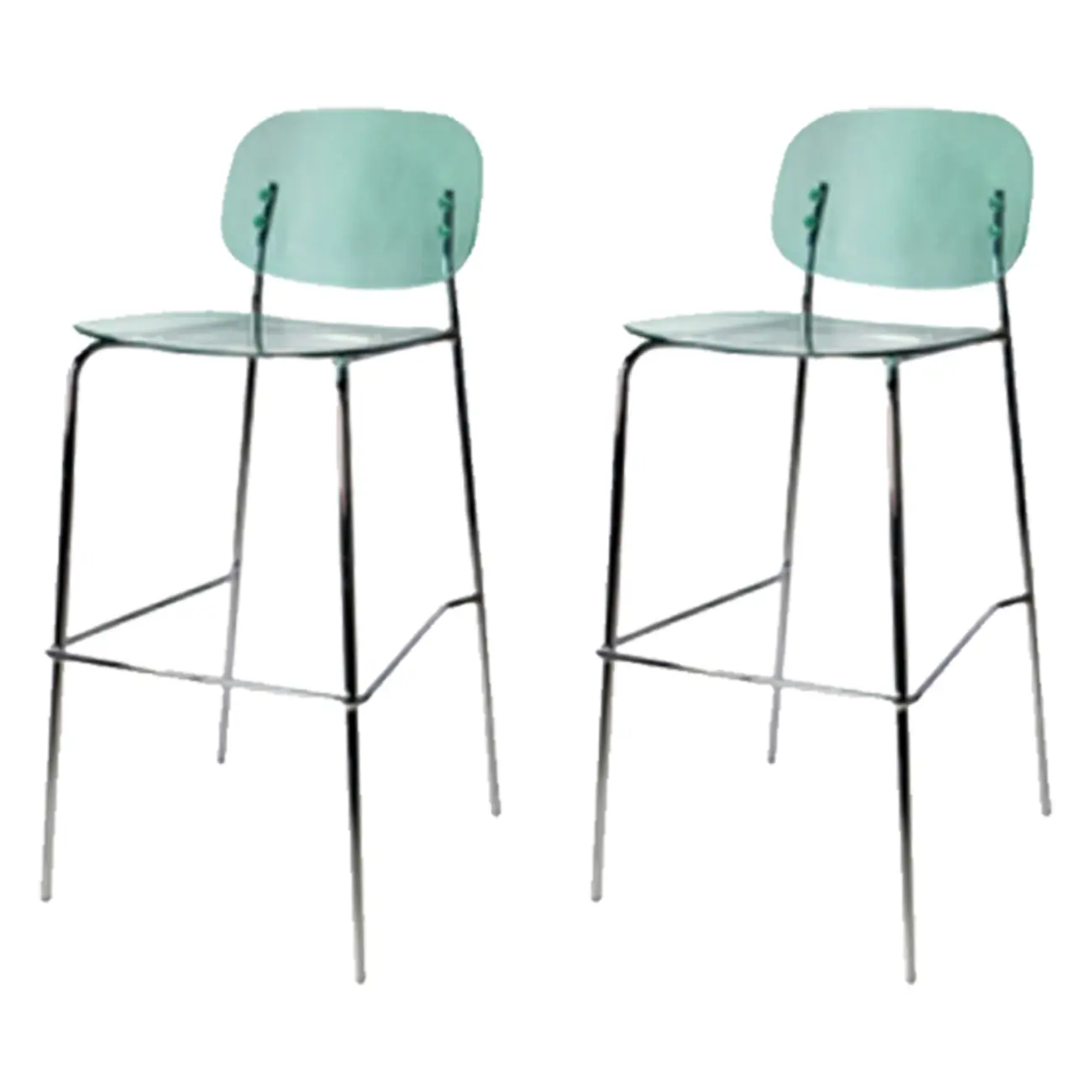 Scandinavian Square Seat Counter Height Acrylic Bar Stools