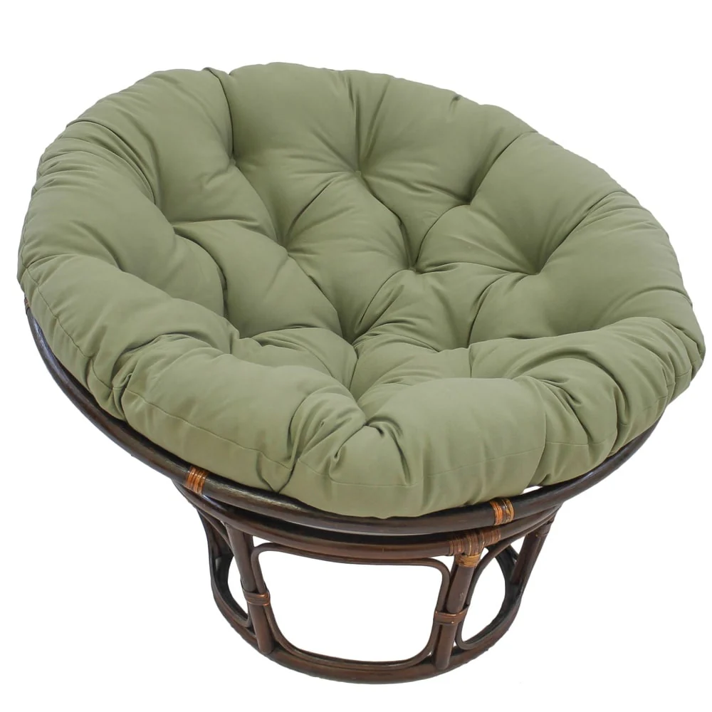 Bali 42-inch Rattan Papasan Chair with Twill Cushion