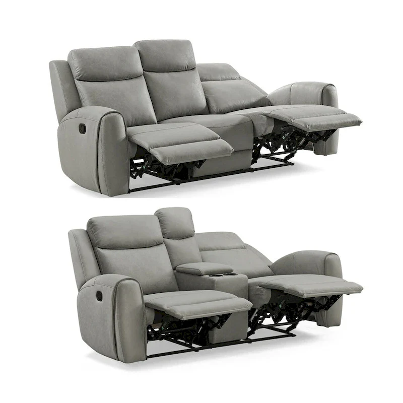 2-Piece Transitional Reclining Set, Gray