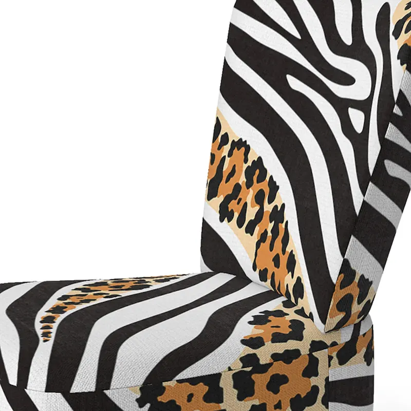 Designart Zebra and Leopard Mix Pattern III Upholstered Cabin & Lodge Accent Chair and Arm Chair