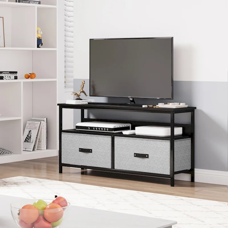 Multi-Functional TV Stand and Dresser for Bedroom with 2 Drawers - 42 inches