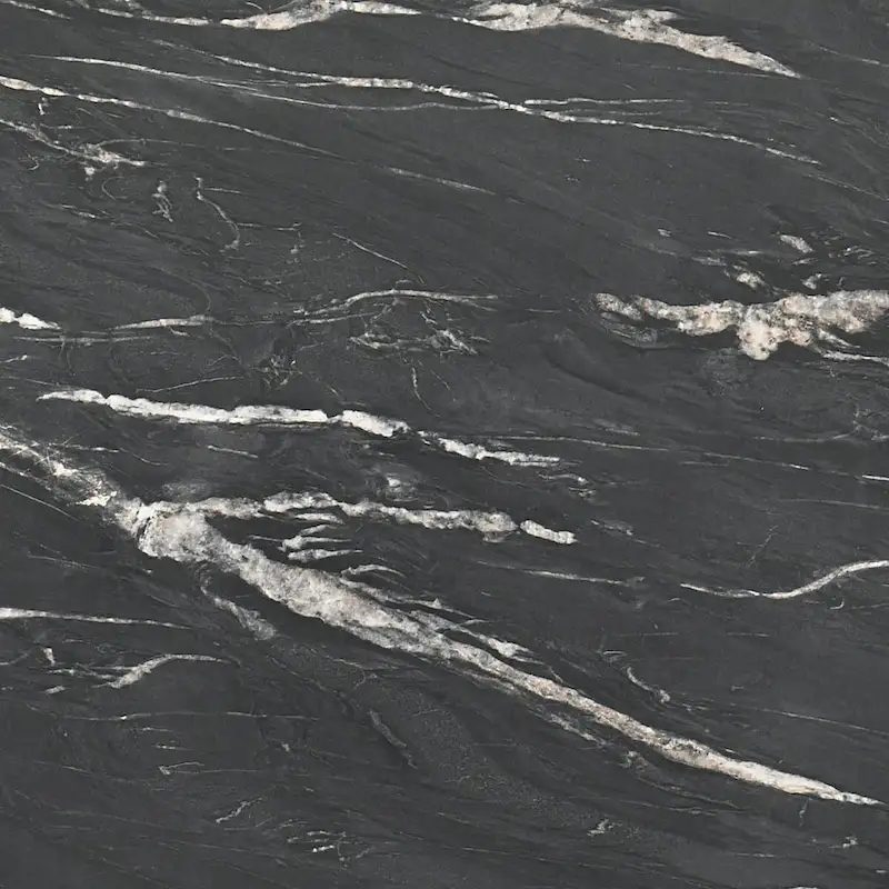 Enlow Black End Table with Marble-like Top