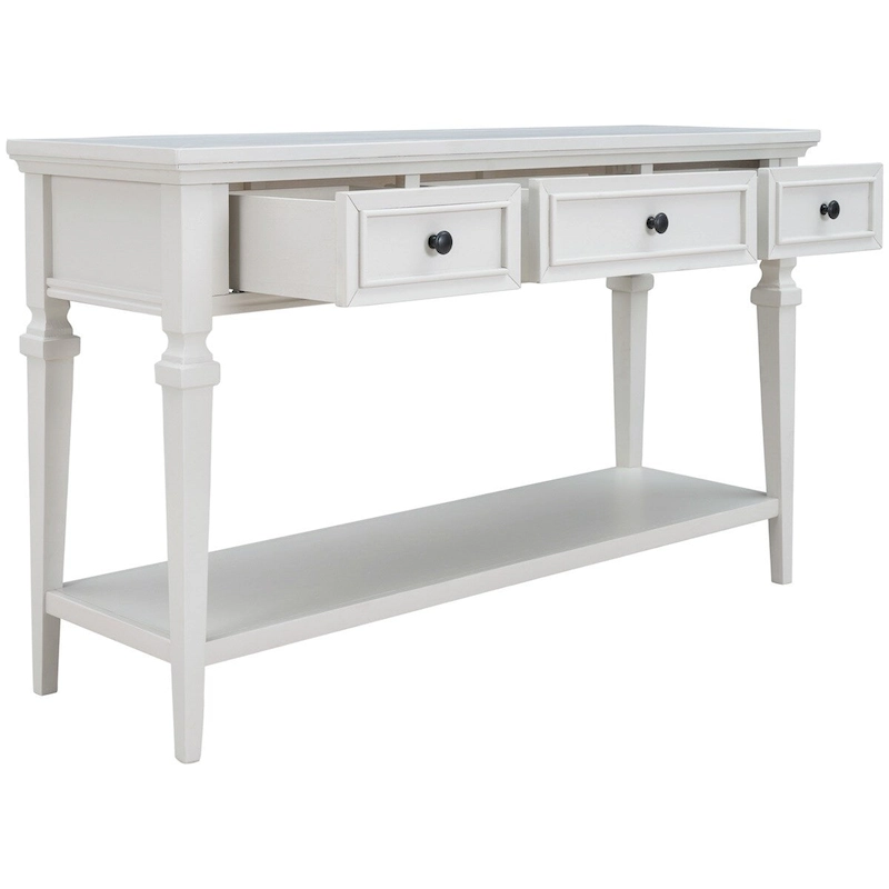 Merax Retro Style Console Table with Three Top Drawers and Bottom Shelf