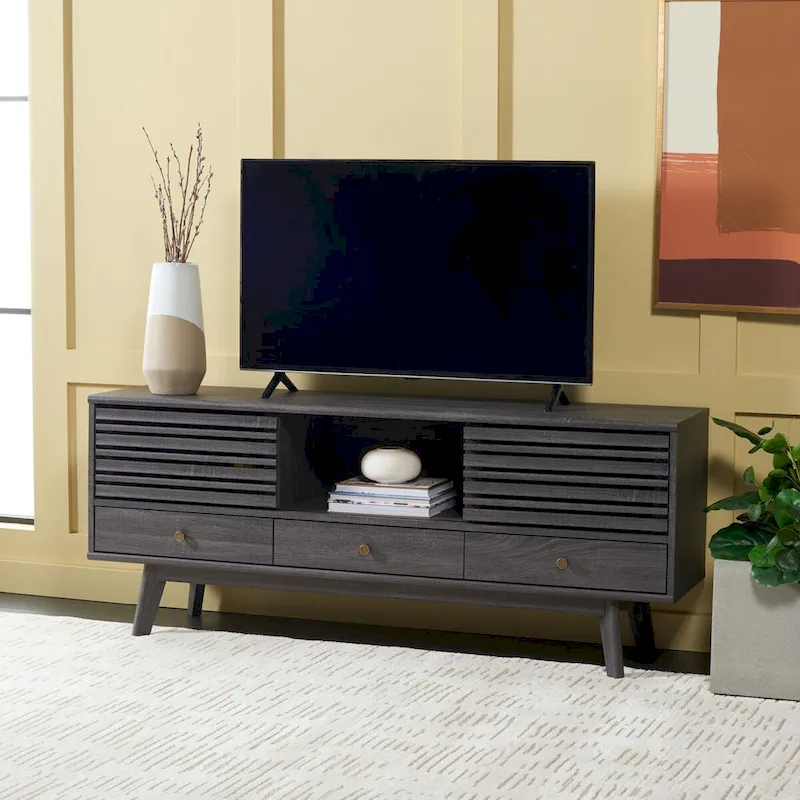 SAFAVIEH Ciera 3-Drawer Entertainment TV Media Stand (65 Flatscreen TV) - 58.7 In. x 15.2 In. x 23.9 In. - 59Wx15Dx24H