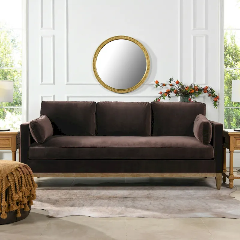 Knox 84 Modern Farmhouse Velvet Track Arm Sofa