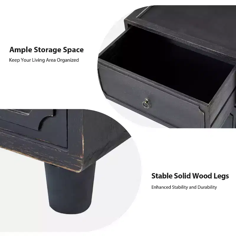 Oddone 2 - Drawer end table Set of 2 With Modular Design| ART OF LIVING DESIGNS