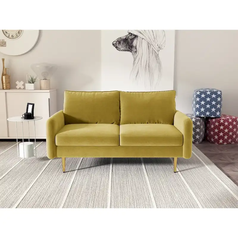 58 Velvet Square Arm Loveseat