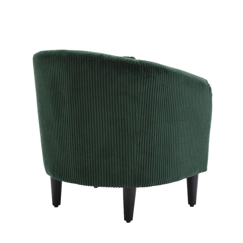 Emerald 24.8 Upholstered Barrel Chair with Wood Legs and Pillows