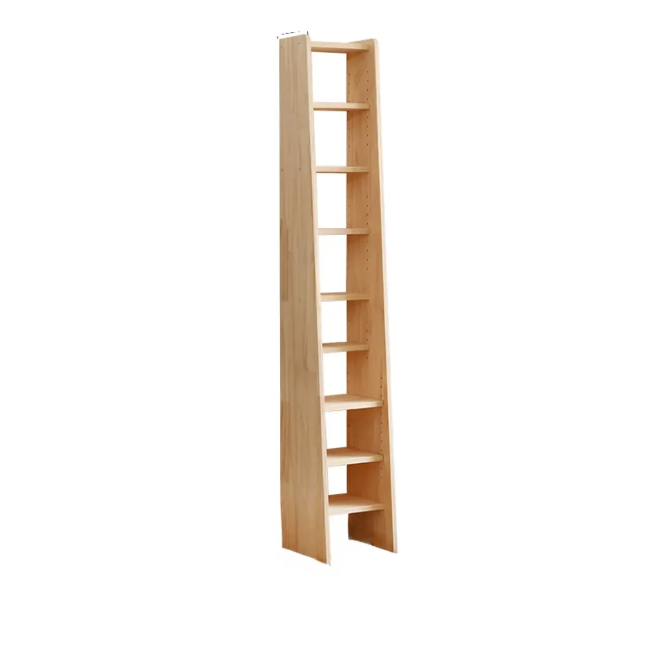 Scandinavian Natural Wood Multi-Shelf Open Bookcase