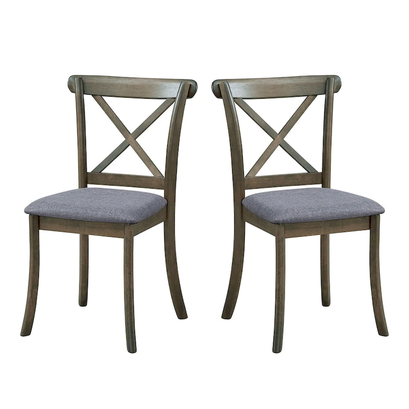 Wooden X Back Dining Chairs Set of 2