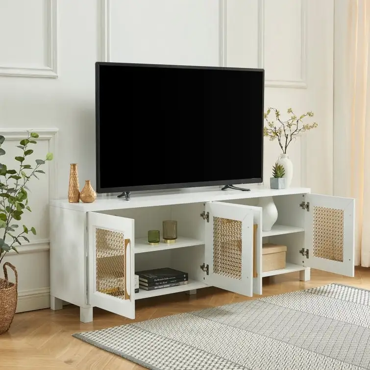 69.5 Wood TV Stand Media Console Entertainment Center