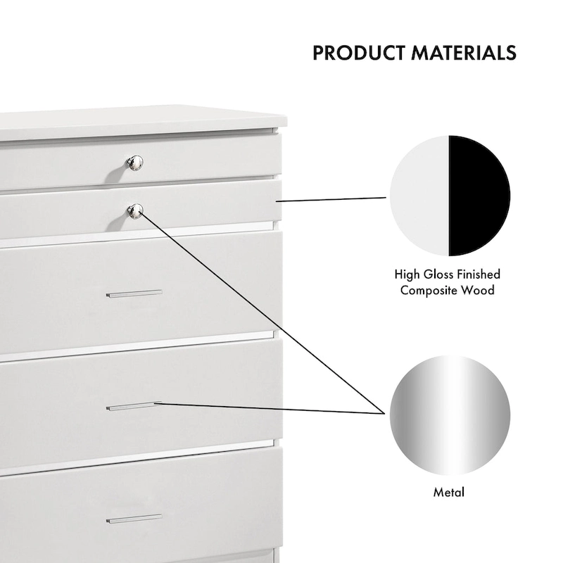 Mary Glam 5-Drawer Jewelry Armoire with Felt by Furniture of America