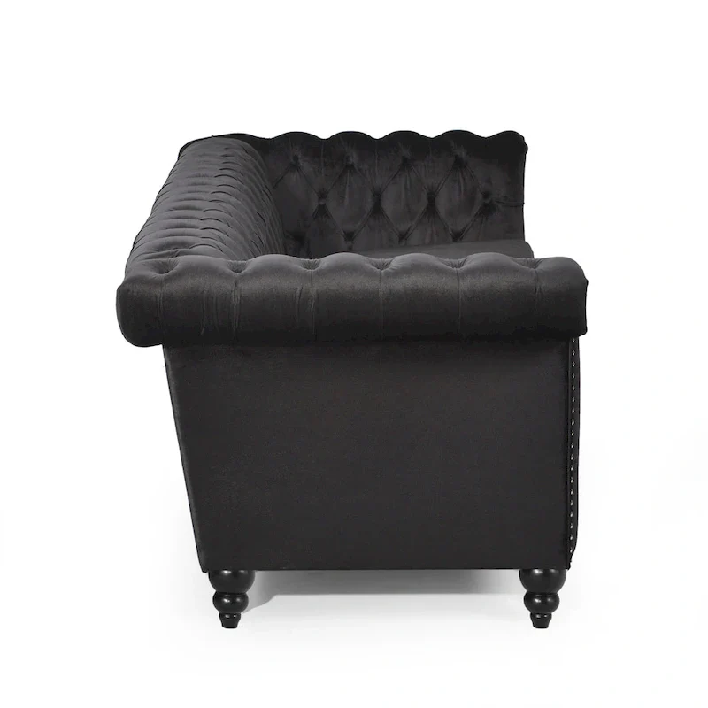 Chesterfield 3-seater Sofa with Button Tufting and Nailheads