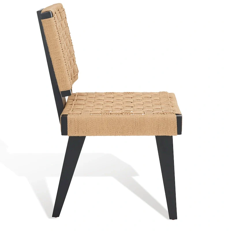 Woven Dining Chair Set of 2 - Natural Rattan Armless