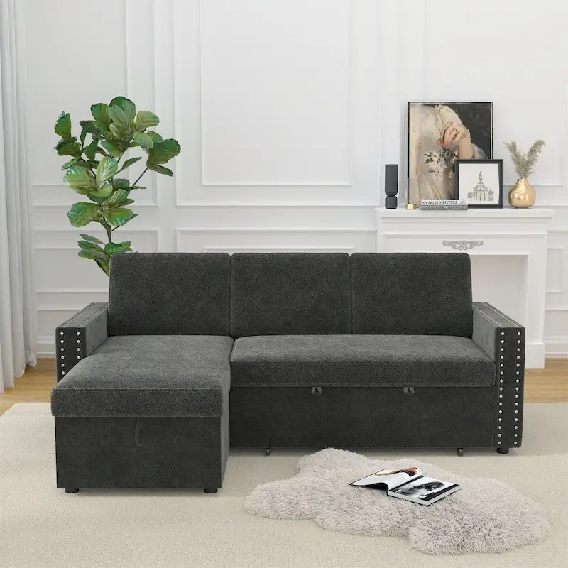 3 Seater Sleeper Sofa with Storage Chaise