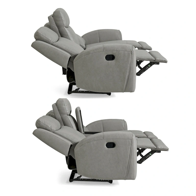 Roundhill Furniture Wesley 2-Piece Transitional Reclining Set, Gray