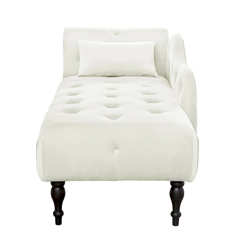 60.6 Velvet Upholstered Button Tufted Chaise Lounge Chair with Nailheads