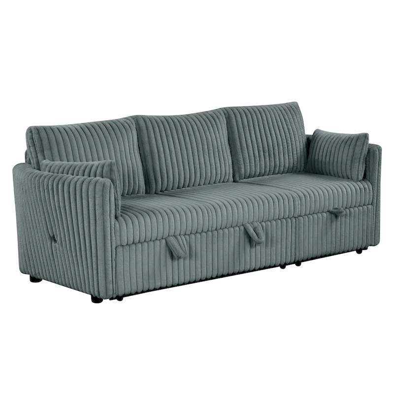 Modern Fabric Sleeper Sectional with USB and 2 pillows