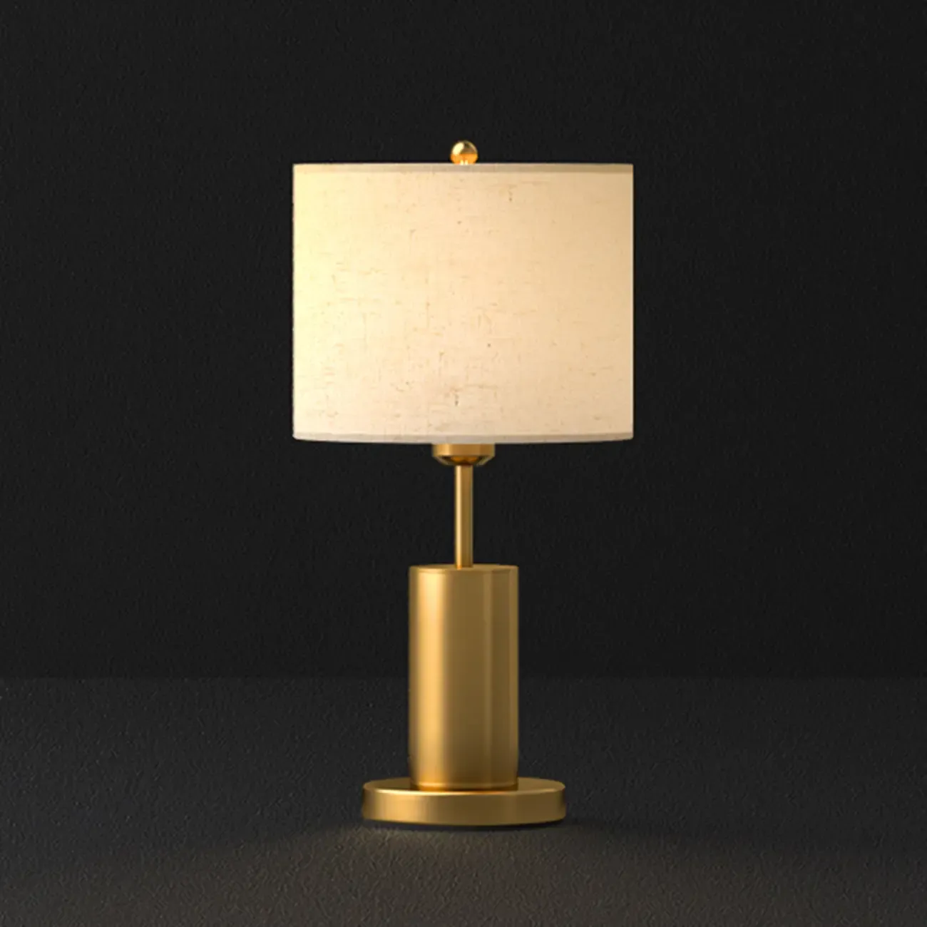 Plug-In Gold Metal Fabric Barrel-Shaped Table Lamp