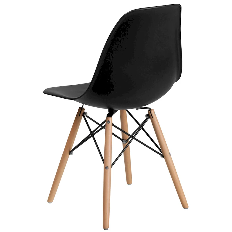 Plastic Chair with Wooden Legs