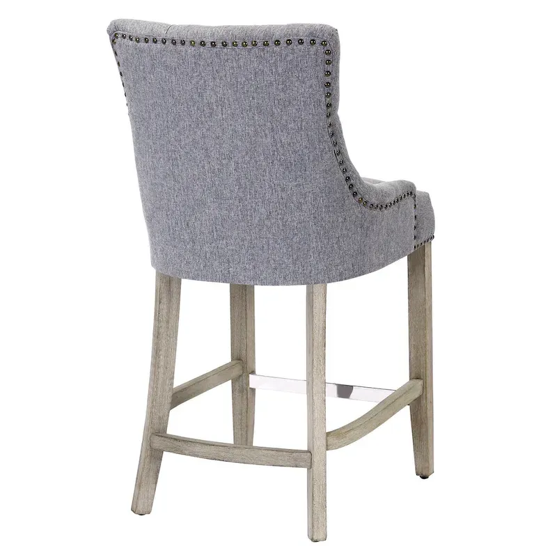 Upholstered Button Tufted Counter Bar Stool