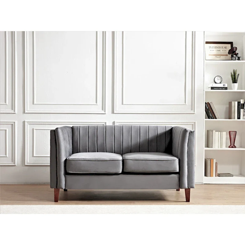 Line Tufted Square Design Loveseat
