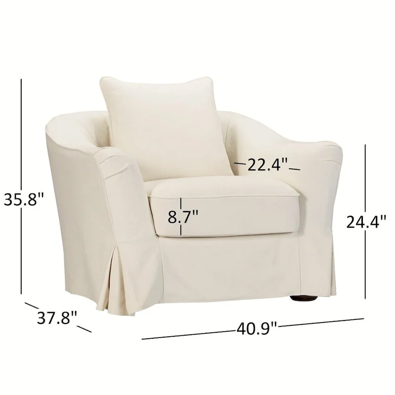 Ellyson Flared English Arm Slipcovered Feather Down Chair by iNSPIRE Q Classic