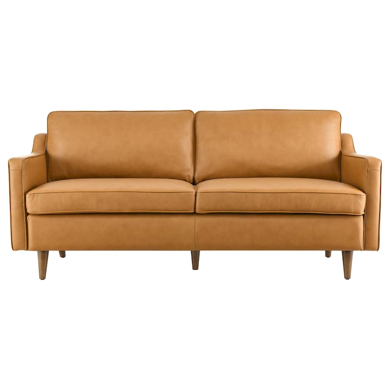 Impart Mid-century Modern Top-grain Leather Sofa