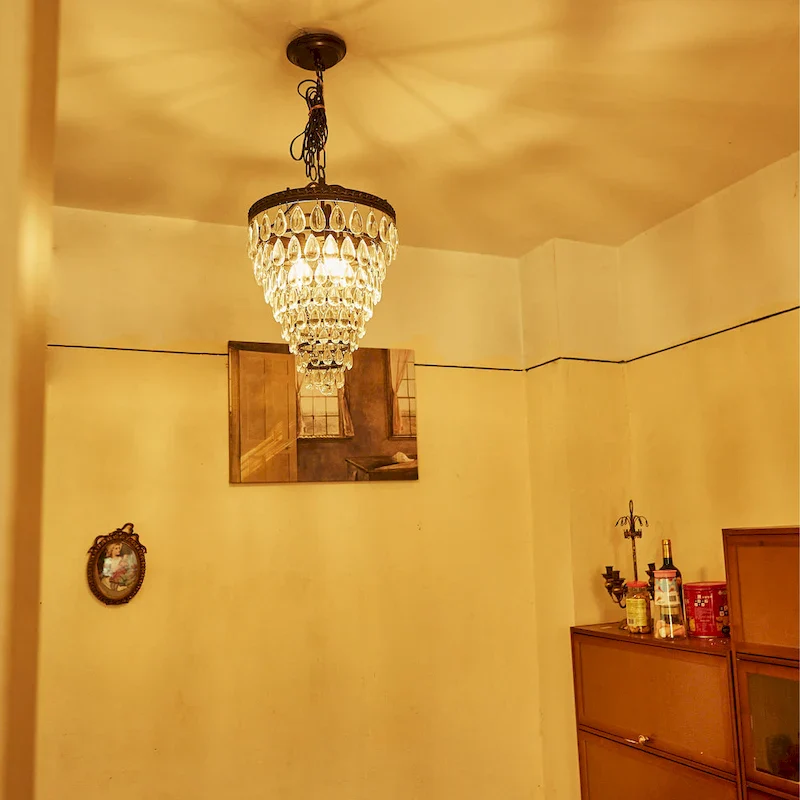 3 Light Oil Rubbed Bronze Tiered Pendant with Crystal Accent - 13.04 x13.04 x20.85