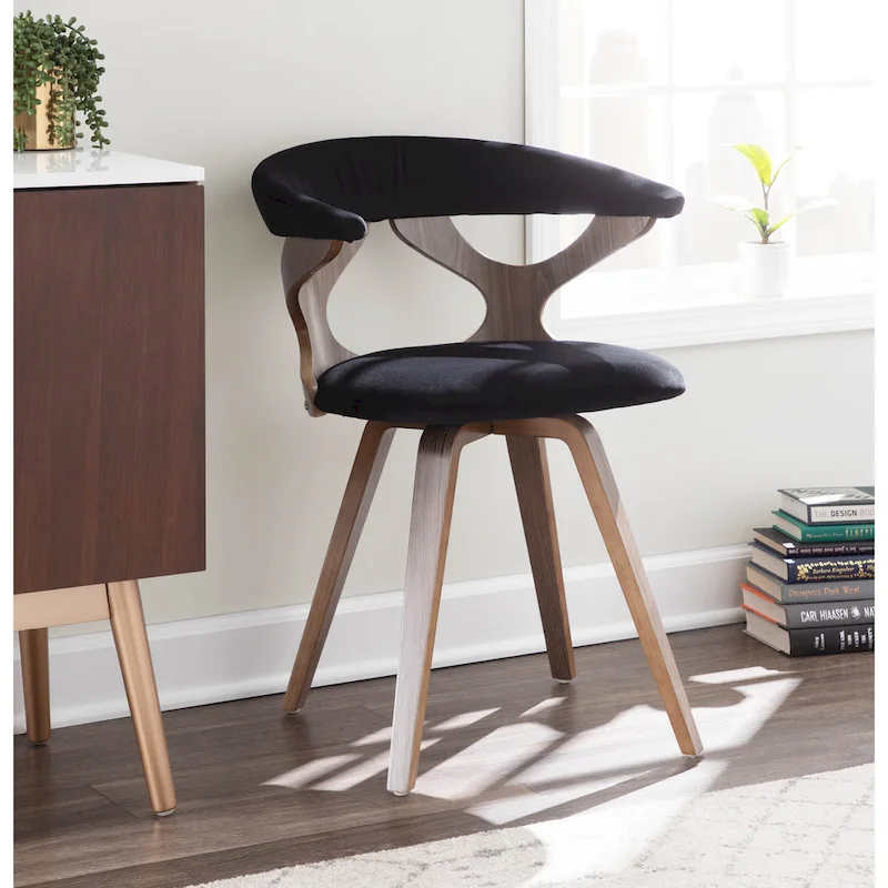 Viby Mid-century Modern Swivel Dining/ Accent Chair - N/A