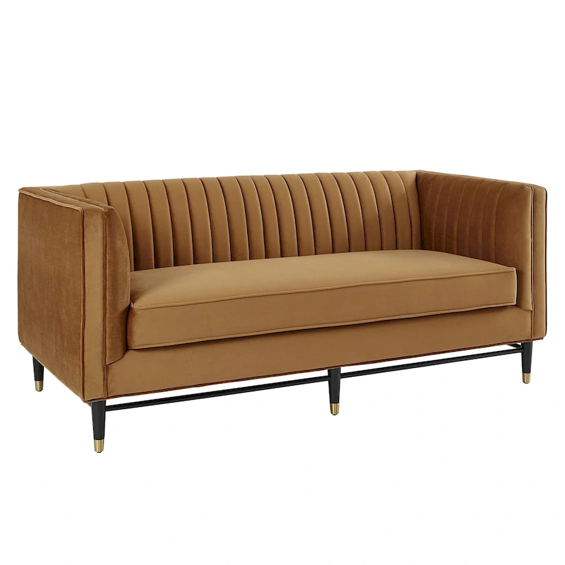 Devote Channel Tufted Performance Velvet Loveseat