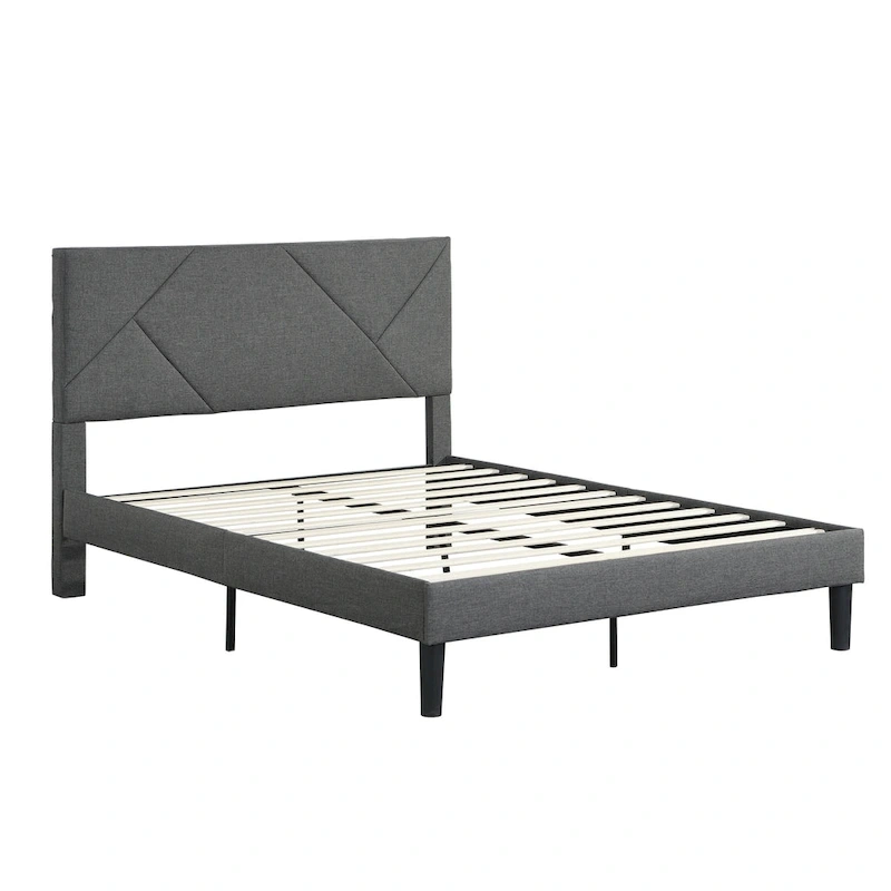 Full Size Upholstered Platform Bed Frame With Headboard