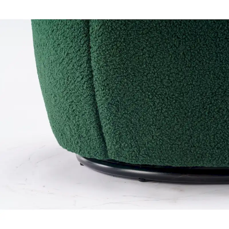 Green Modern 25.6 Swivel Barrel Chair with Metal Ring