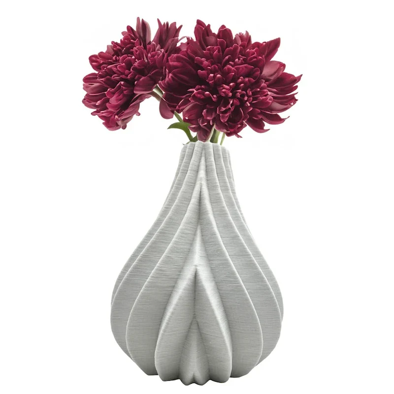 11 Inch Tall Modern White Ceramic Vase