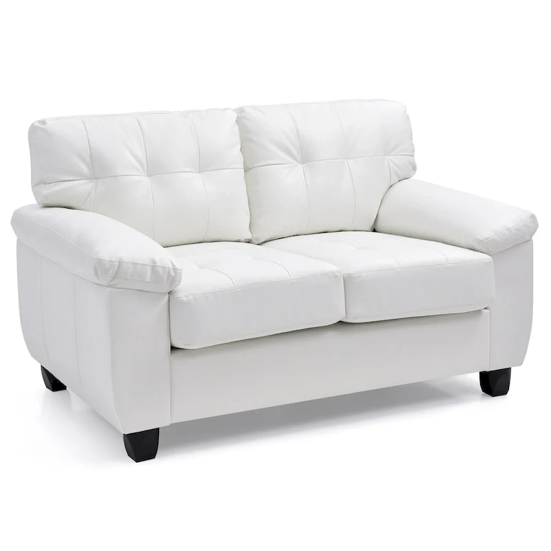 Contemporary White Loveseat With Comfort