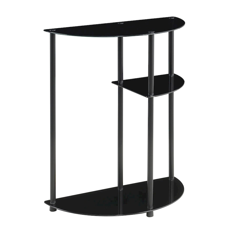Convenience Concepts Classic Glass 3 Tier Display Entryway Hall Table