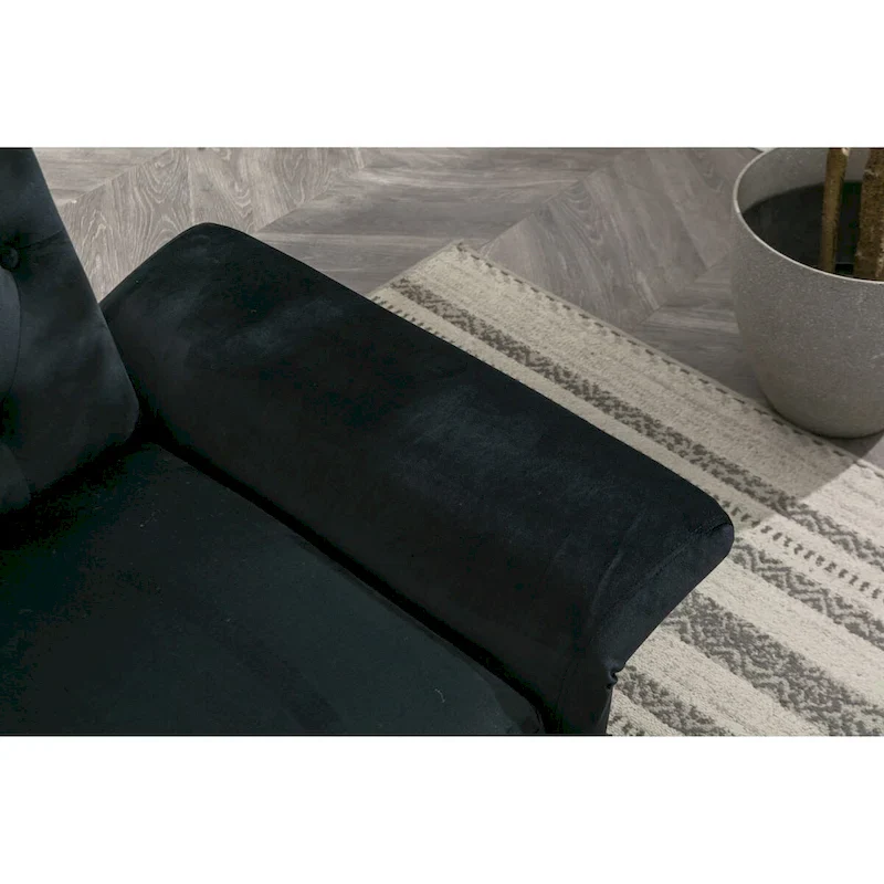 Velvet Accent Chair with Adjustable Armrests and Backrest, Button Tufted Lounge Chair, Single Recliner Armchair with Ottoman