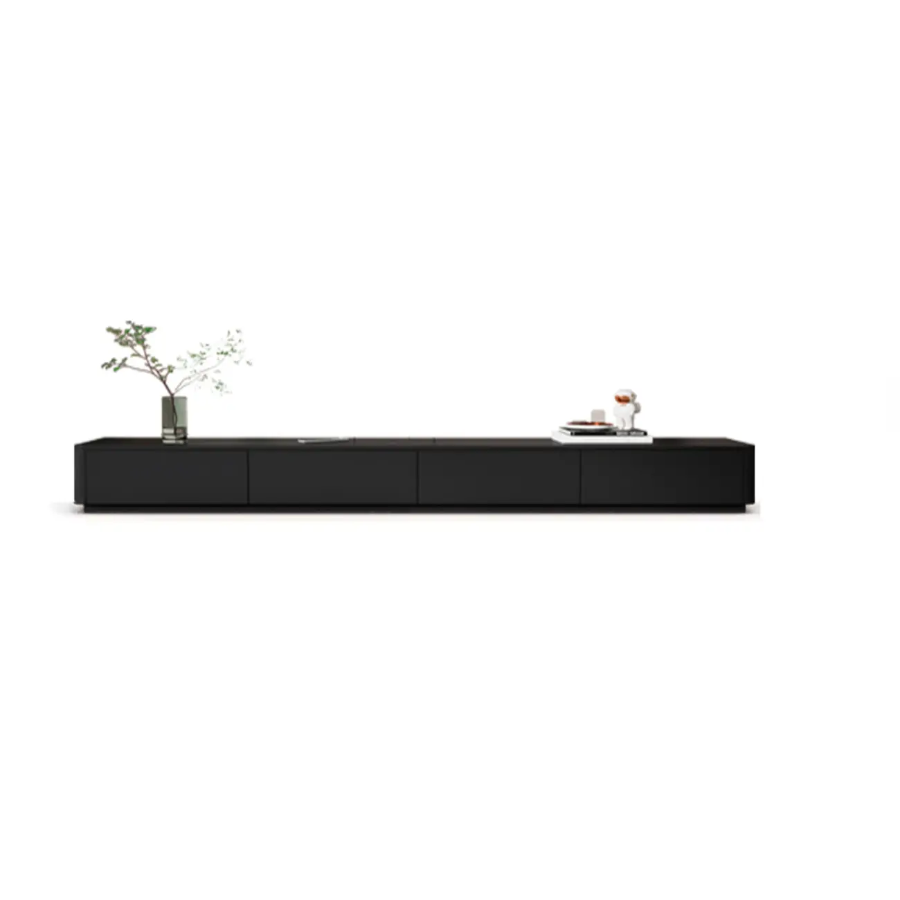 63 Black Rectangle Wood Cable Management TV Stand
