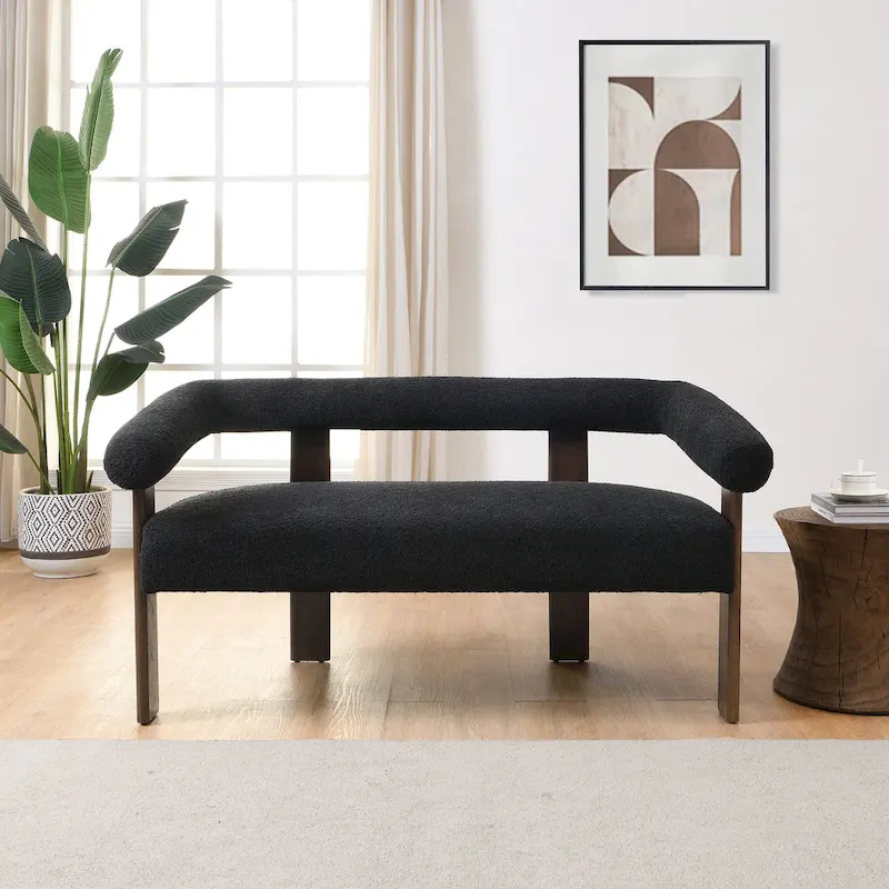 Loft Round armrest loveseat Rubber Wood