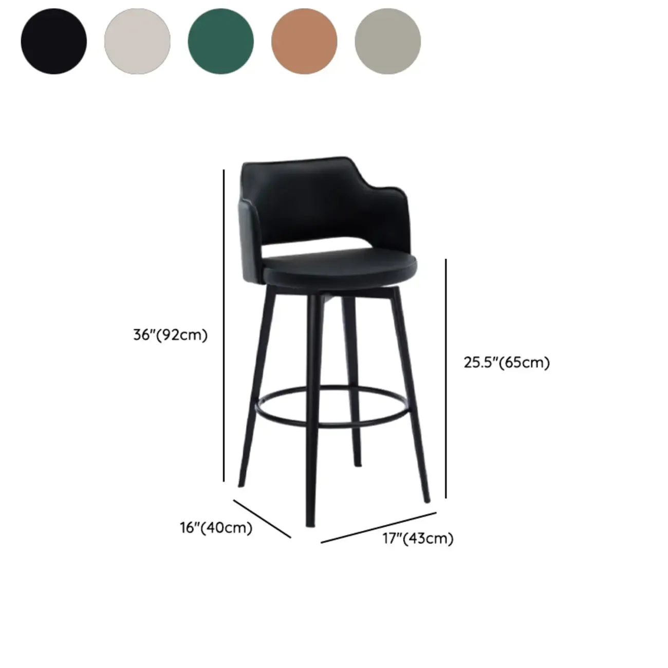 Mid-Century Modern Upholstered Bucket Seat Swivel Bar Stools