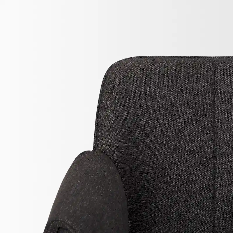 Dining Chair w/ Cream Boucle Fabric & Matte Black Metal Legs