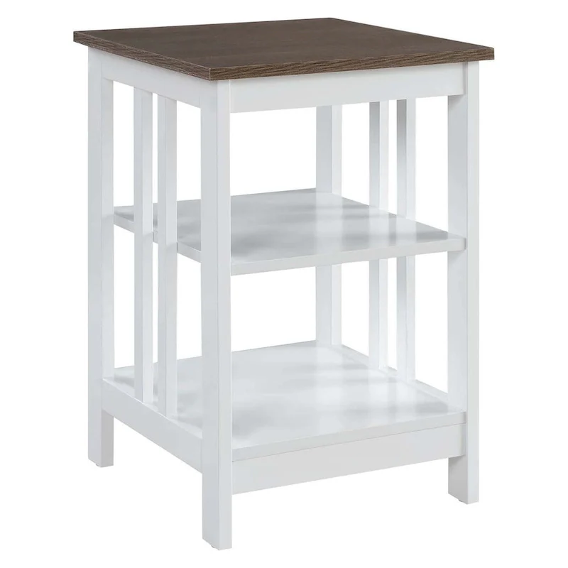Mission End Table with Shelves
